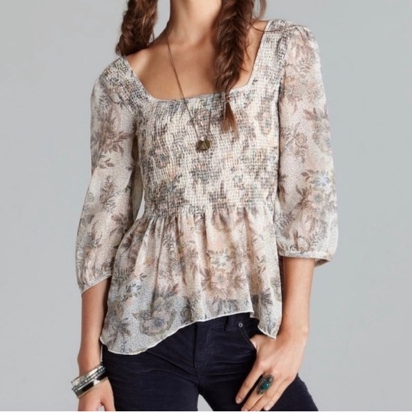 Free People Square Neckline Chiffon
Printed Top (M) - Picture 2 of 10